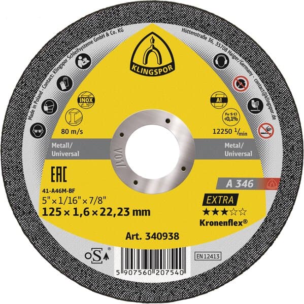 Відрізний круг ручн.прогр.125 x 1,6 x 22,23 mm KLINGSPOR